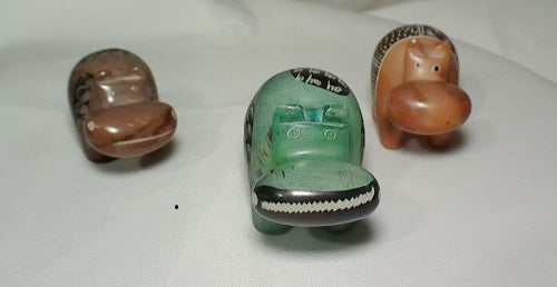 Soap stone Hippo Figurines (set of 3)