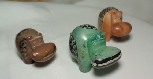 Soap stone Hippo Figurines (set of 3)