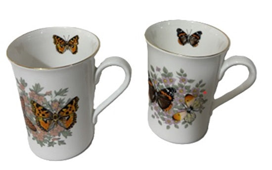 Cups Fine Bone Berkshire England Buttterfly (set of 2)