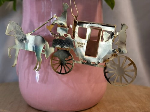 Brass Ornament Horse Drawn Carriage vintage style