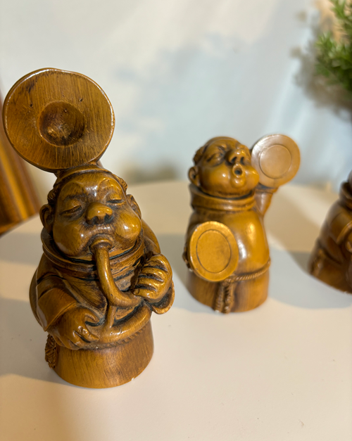Happy Monks Friars Figurines 4pc