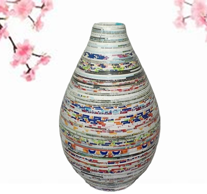Paper Art Rolled Magazine Paper Tramp Style Abstract Vase