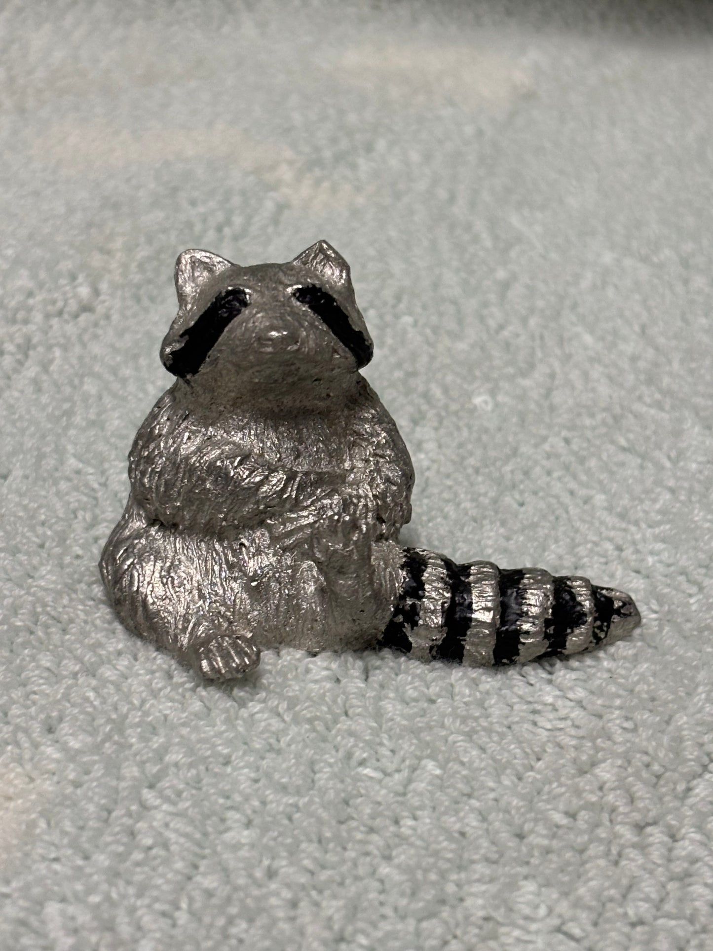 Miniature Raccoon polyresin figurine