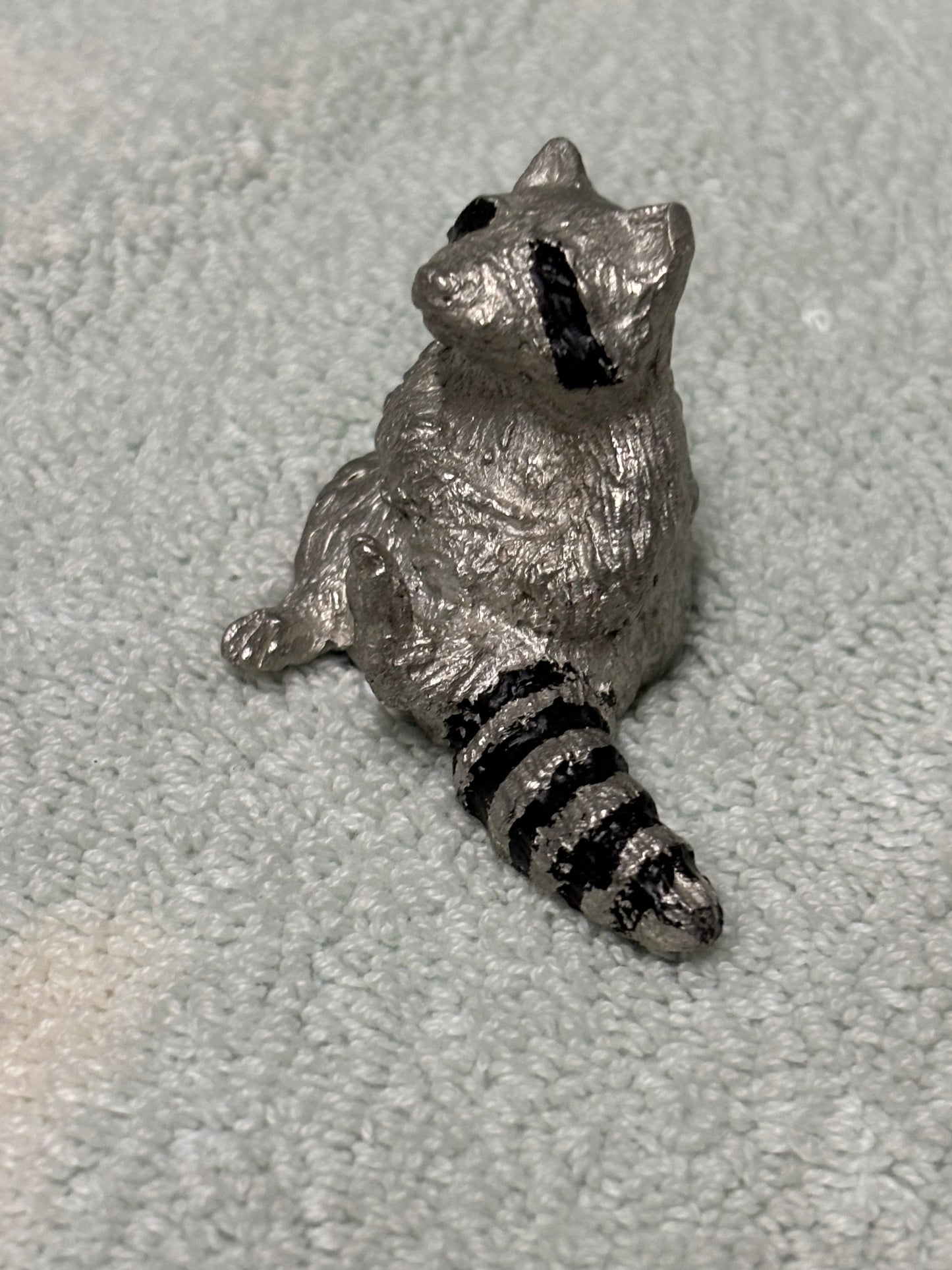 Miniature Raccoon polyresin figurine