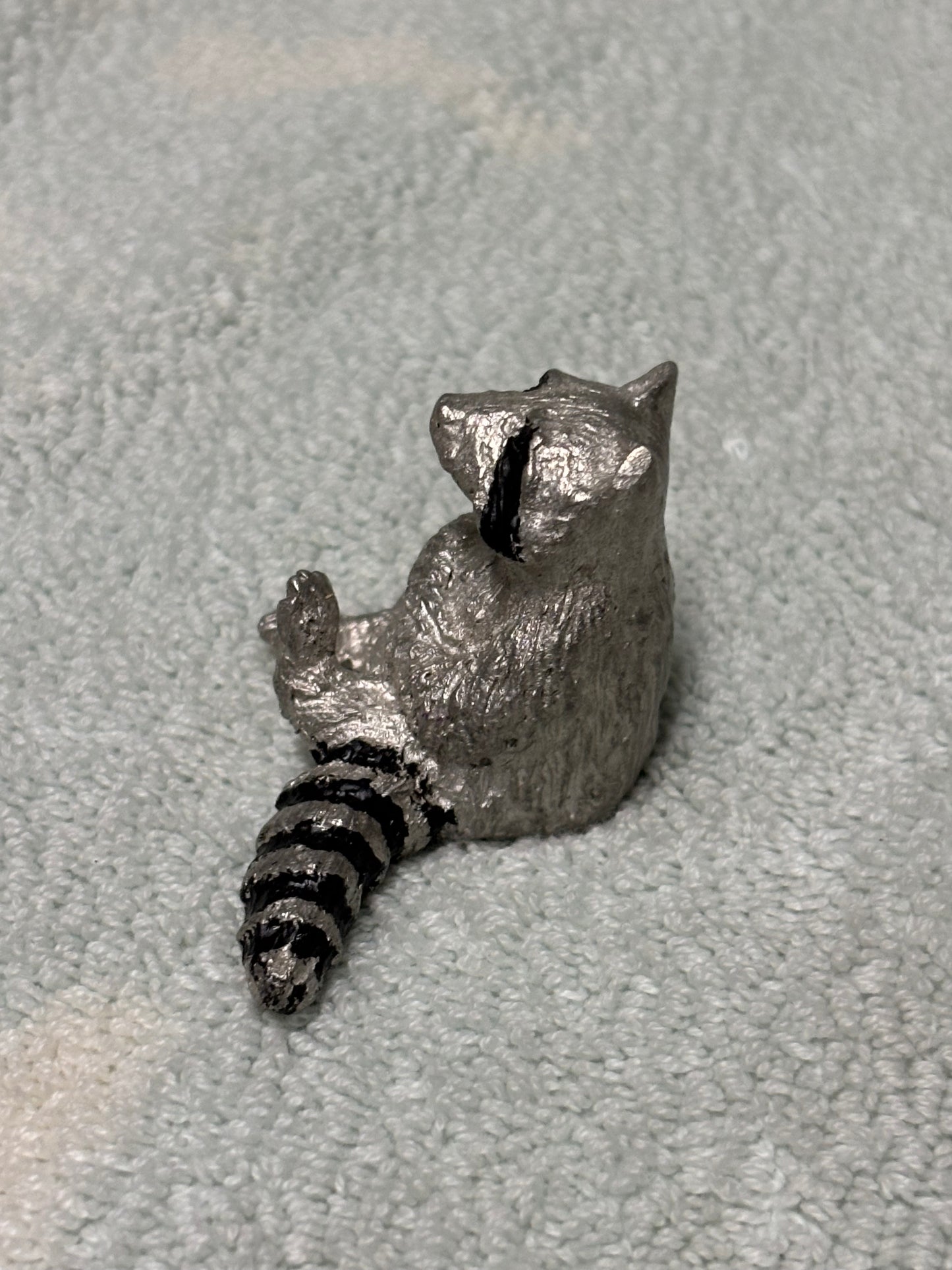 Miniature Raccoon polyresin figurine
