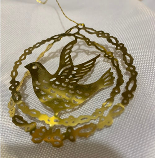 Brass Ornament 3D Dove Christmas L. Vernon