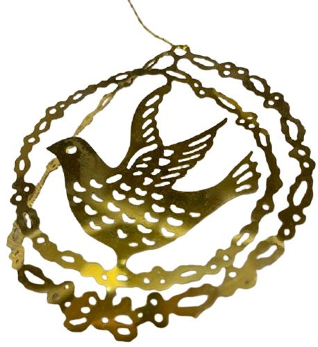 Brass Ornament 3D Dove Christmas L. Vernon