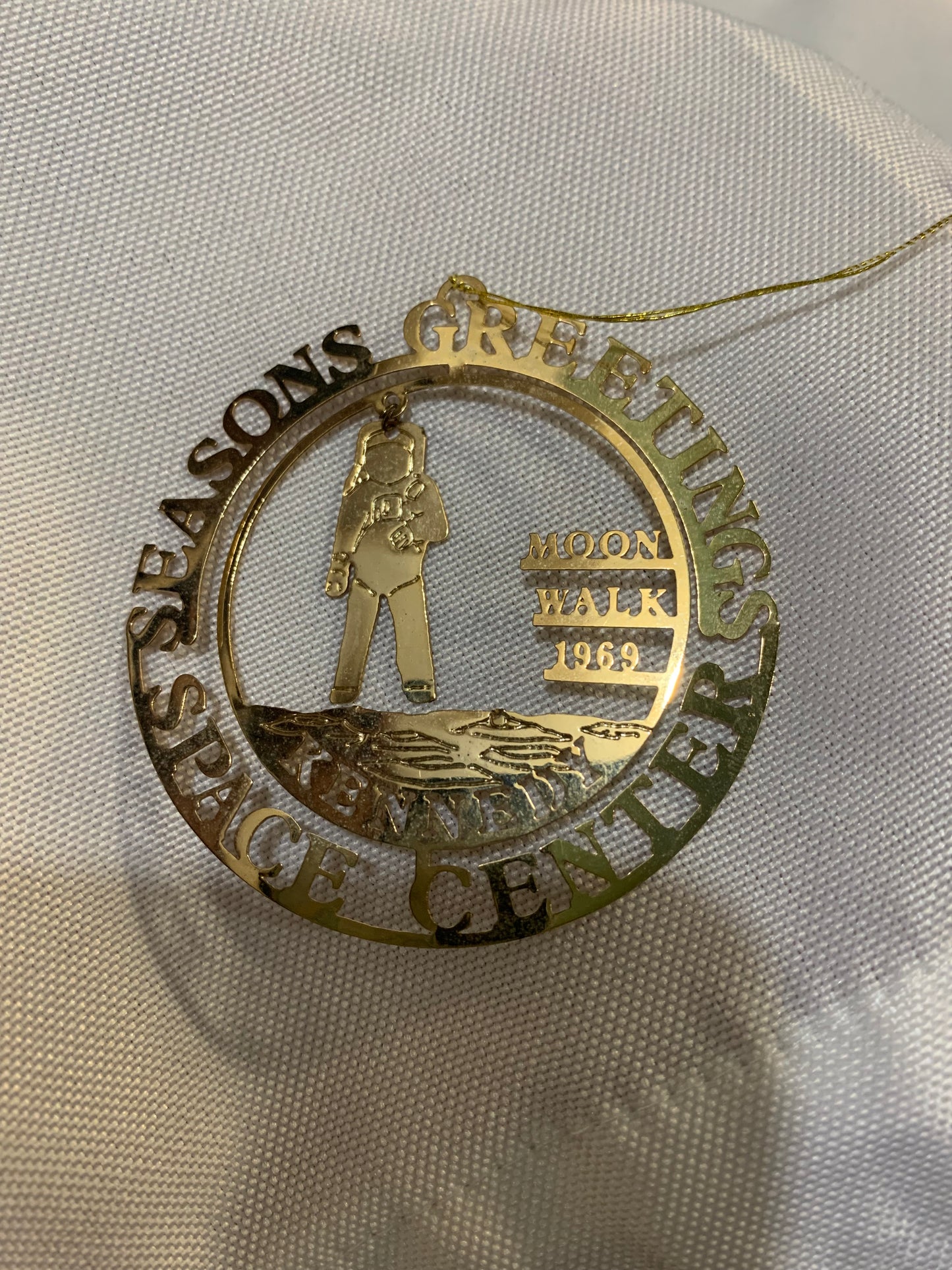 Brass Ornament Kennedy Space Center 1969 Moon walk