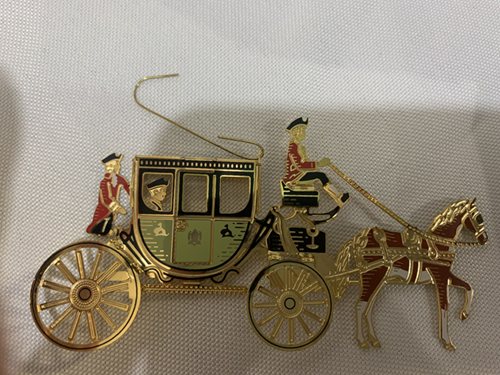 Brass Ornament Horse Drawn Carriage vintage style