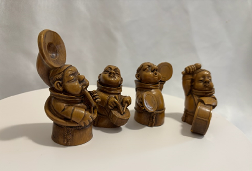Happy Monks Friars Figurines 4pc