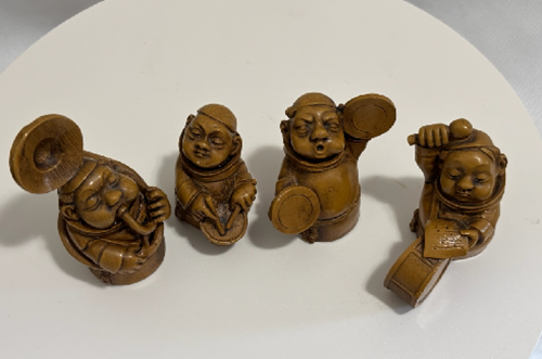 Happy Monks Friars Figurines 4pc