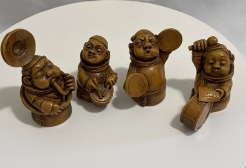 Happy Monks Friars Figurines 4pc
