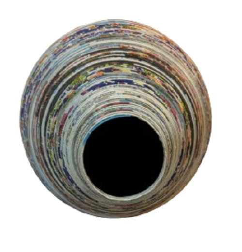 Paper Art Rolled Magazine Paper Tramp Style Abstract Vase