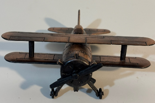 Vintage Retro Bi-Plane Die Cast Metal pencil sharpener