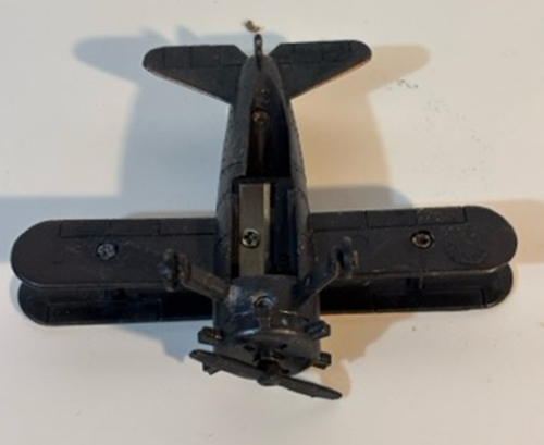 Vintage Retro Bi-Plane Die Cast Metal pencil sharpener