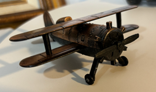 Vintage Retro Bi-Plane Die Cast Metal pencil sharpener