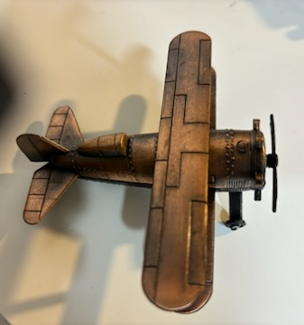 Vintage Retro Bi-Plane Die Cast Metal pencil sharpener