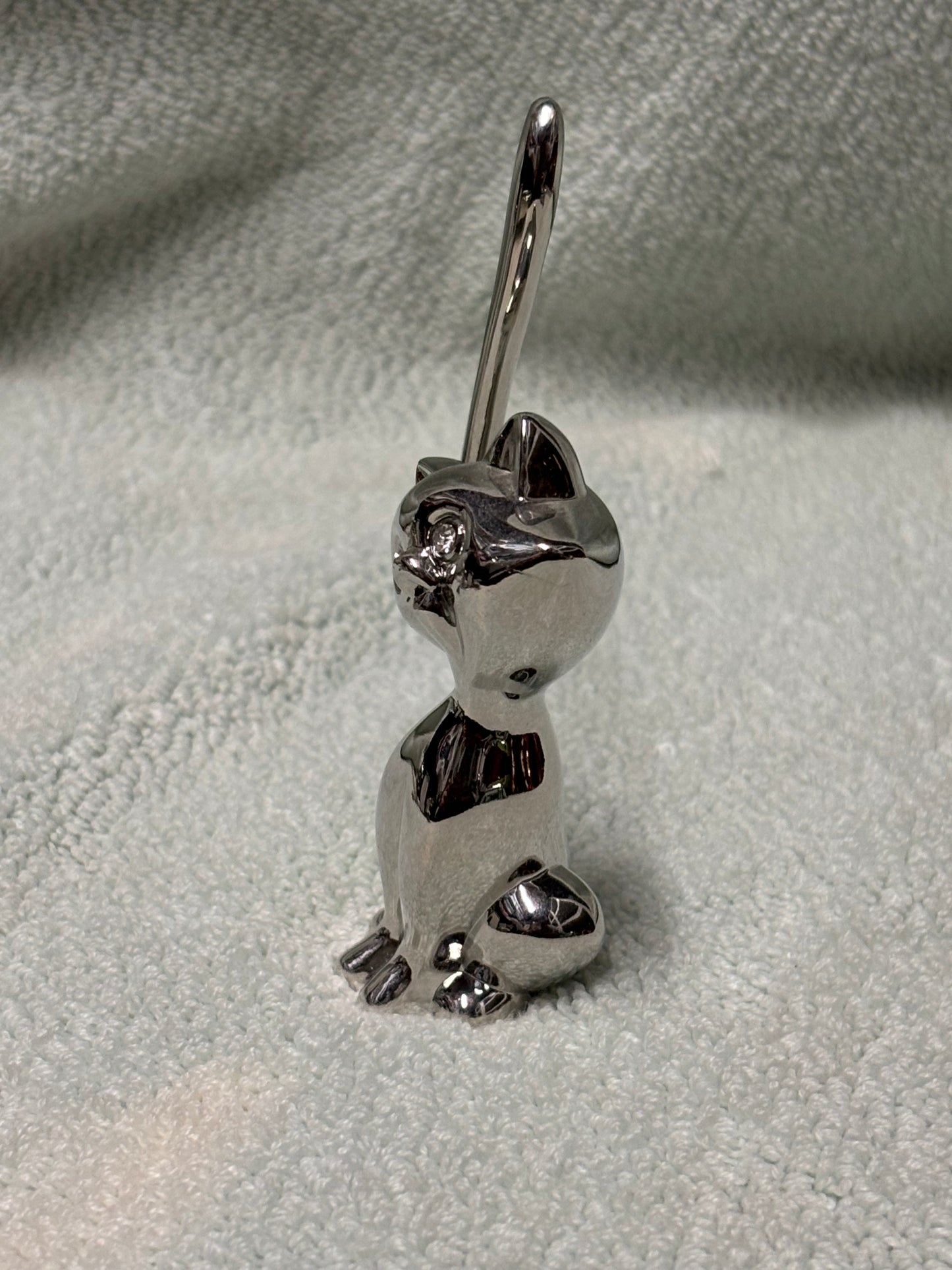 Silver Plated Cat Ring Holder