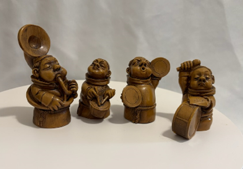 Happy Monks Friars Figurines 4pc