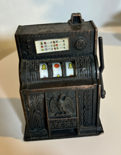 Vintage Golden Eagle mini slot machine pencil sharpener